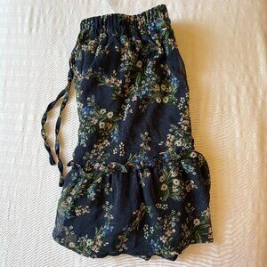Francesca's Mi Ami Blue Floral Tiered Ruffle Skirt Size XS